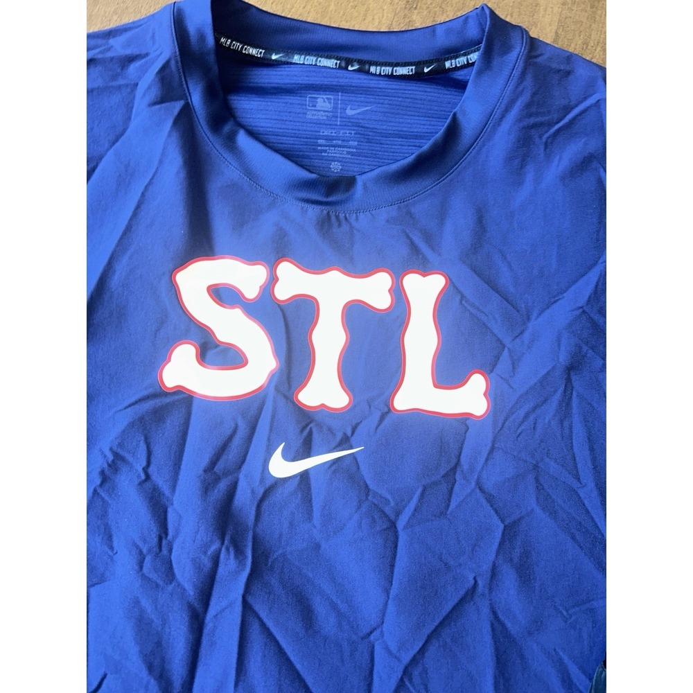 Men's Nike City Connect Navy St Louis Cardinals STL Long Sleeve Dri Fit MLB 4XL - Picture 2 of 13